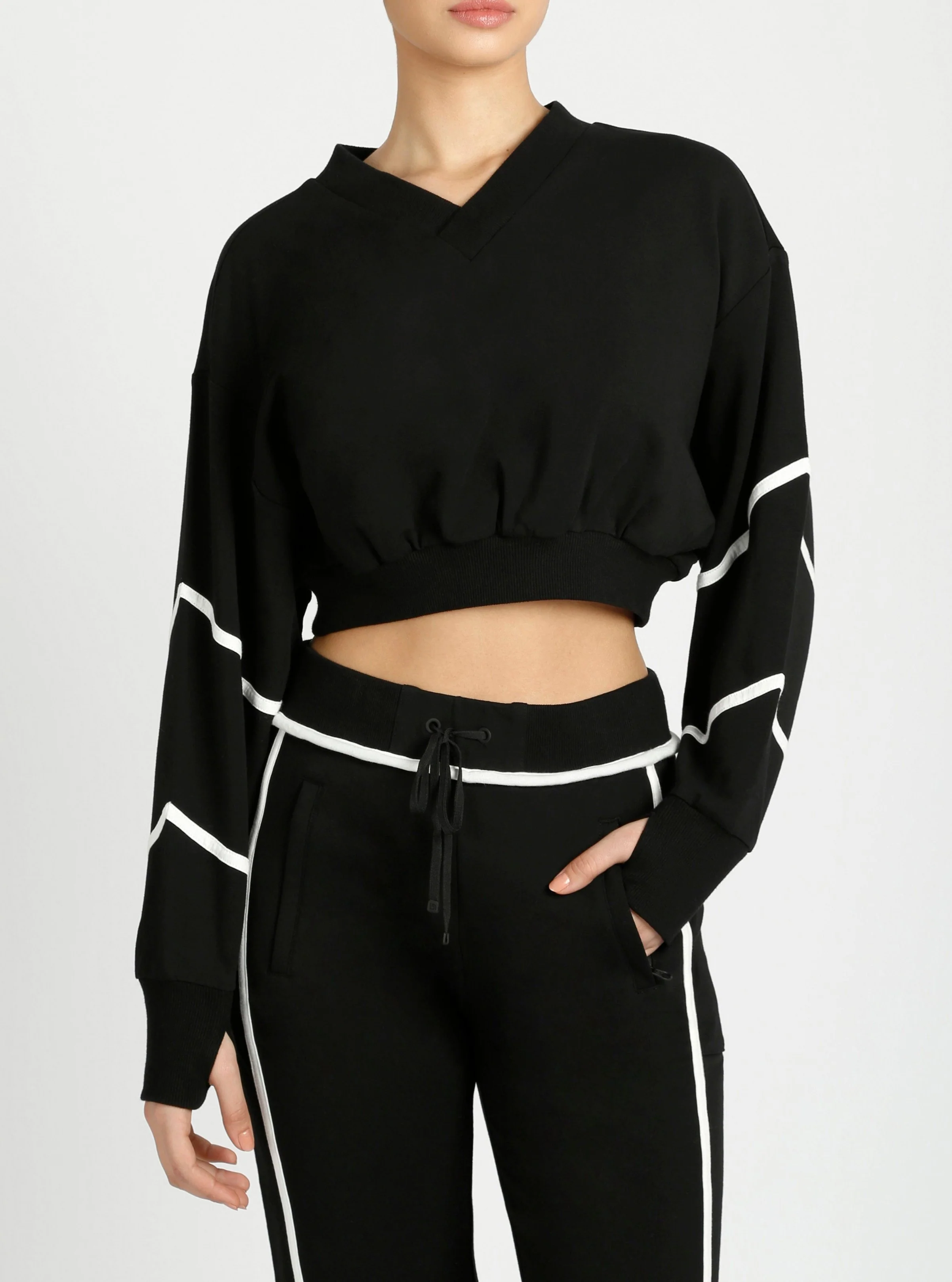 Belina V Neck Sweatshirt Charcoal or Black - FINAL SALE - Image 7
