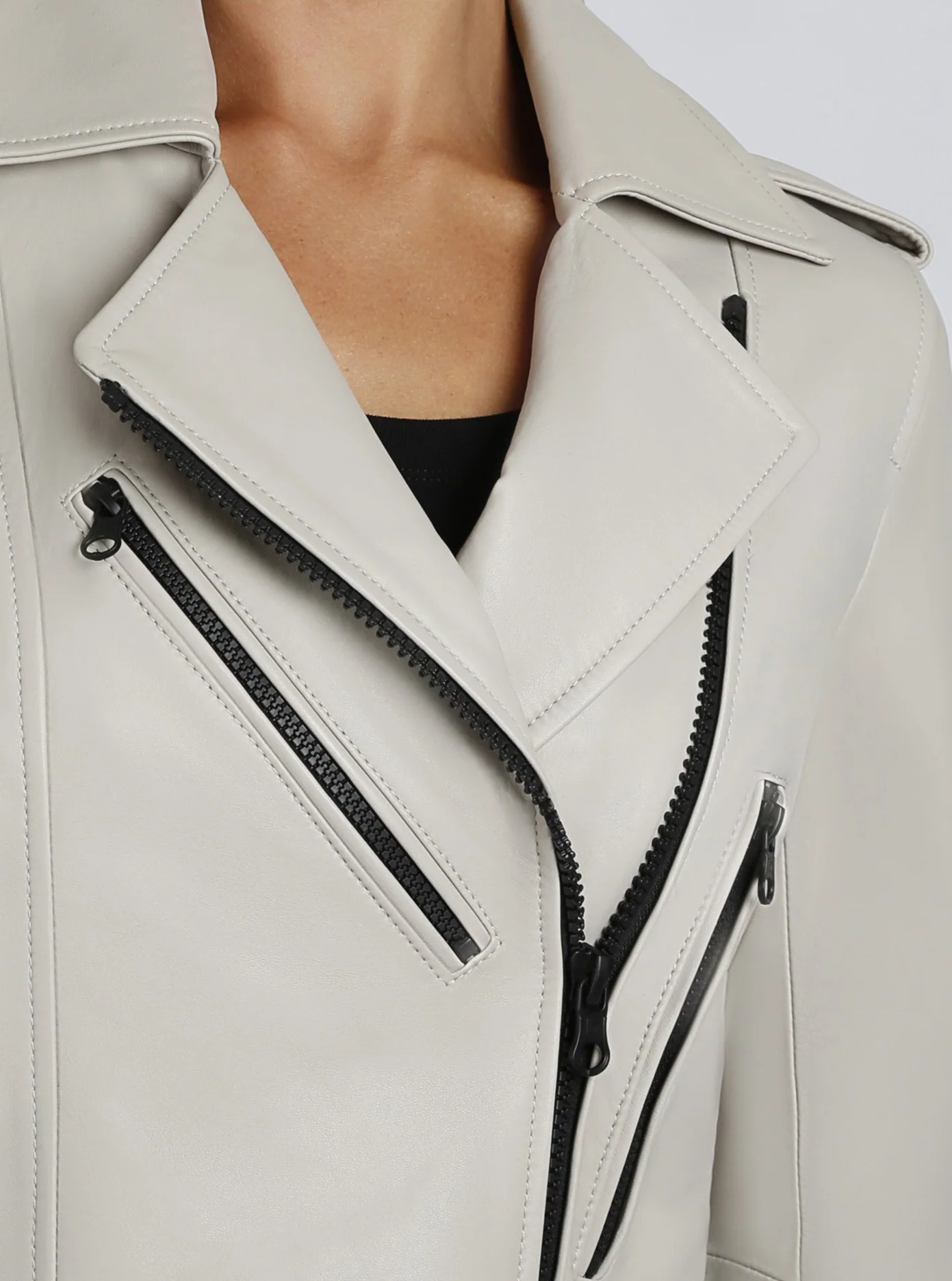 Cleo Cropped Genuine Leather Jacket