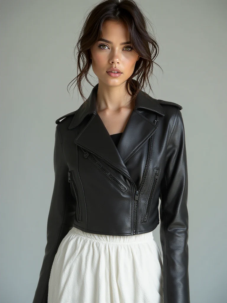 Cleo Cropped Moto Jacket