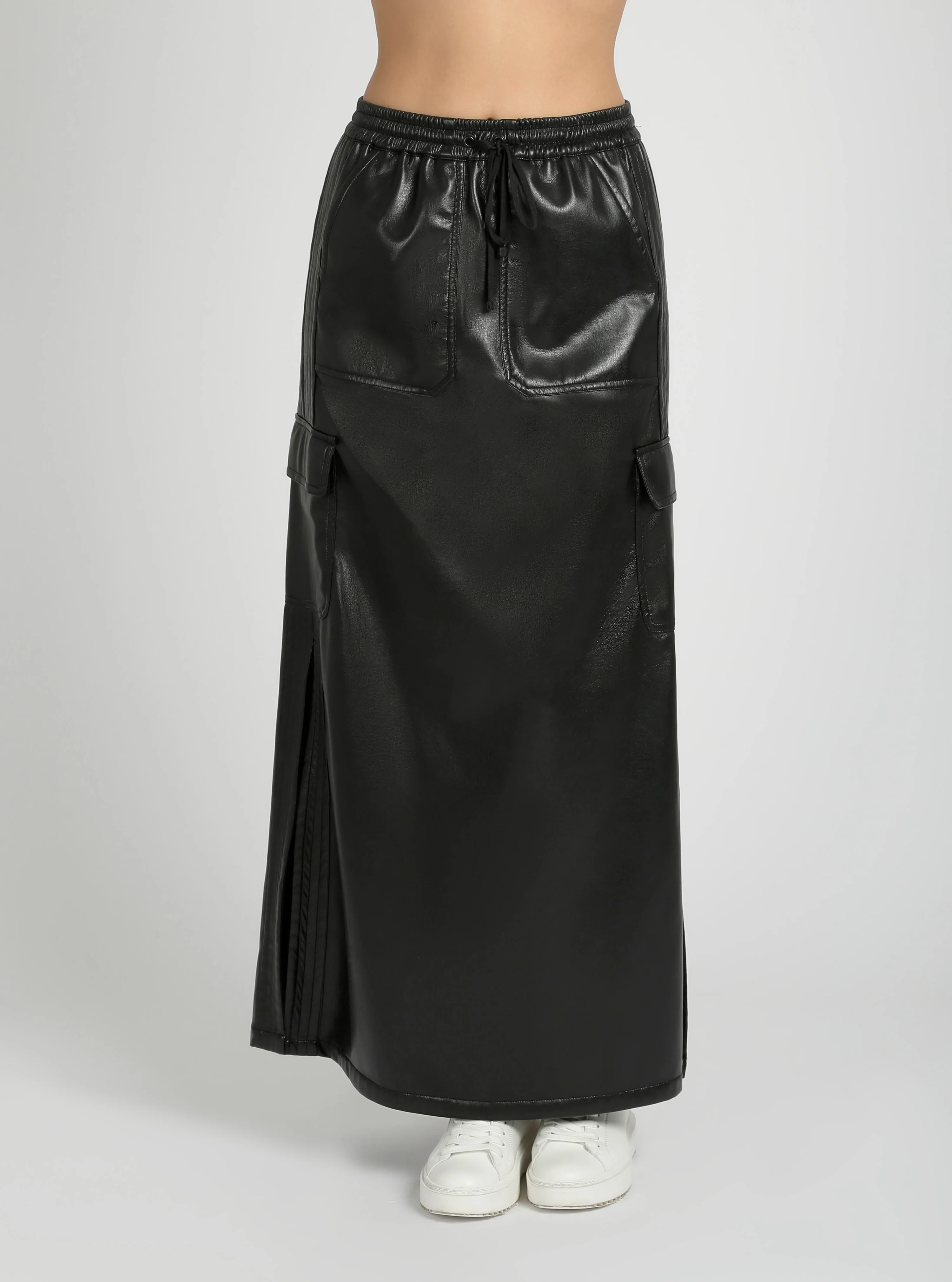 Delia Long Vegan Leather Skirt - Final Sale - Image 2