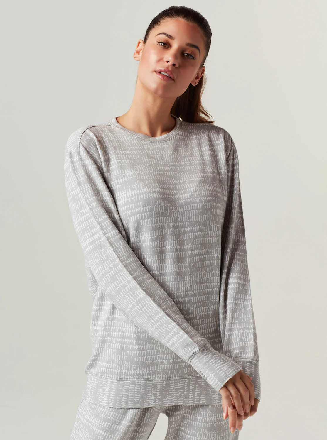 Luxe Fleece Sweatshirt - Light Gray - FINAL SALE - Image 2