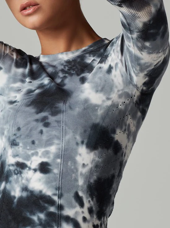 Magnetic Compression Top LS Grey Tie Dye