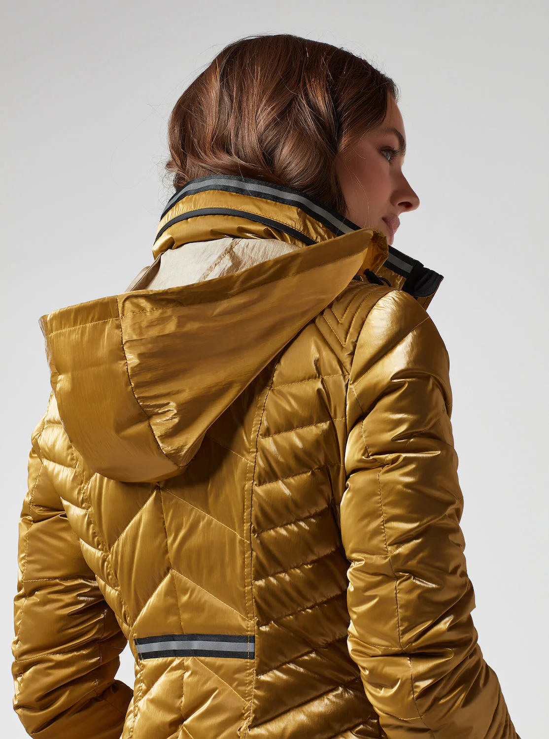 Super Hero Puffer With Reflective Trim - Gold- BF-FINAL SALE LAST CALL - Image 4
