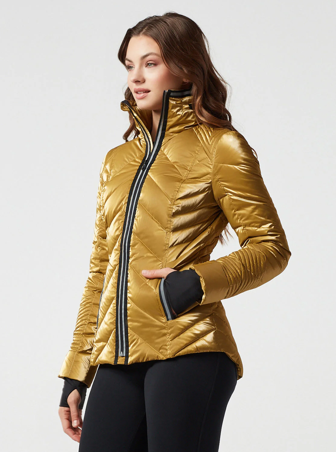 Super Hero Puffer With Reflective Trim - Gold- BF-FINAL SALE LAST CALL - Image 7