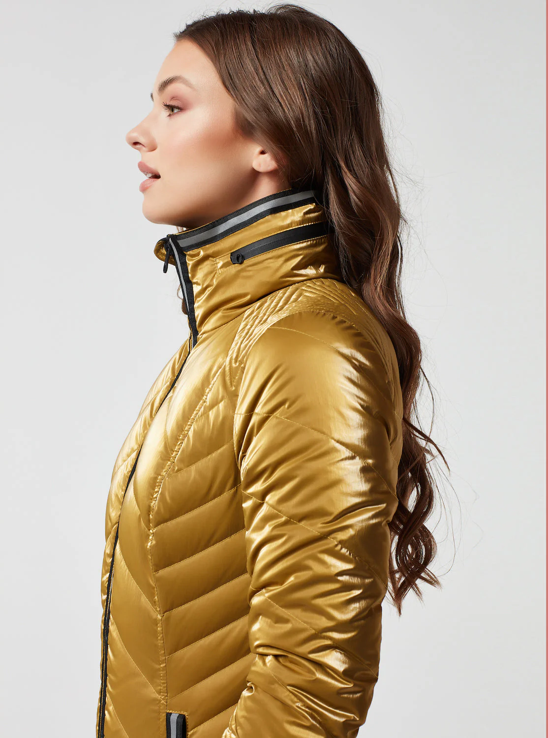 Super Hero Puffer With Reflective Trim - Gold- BF-FINAL SALE LAST CALL - Image 9